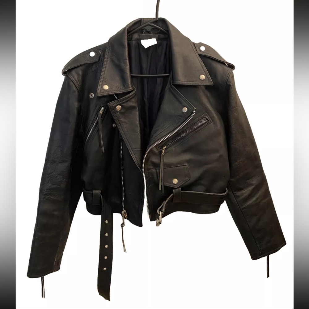 Vintage Harley Davidson Women’s Leather Motorcycle Jacket Biker Heavy Duty Sz M